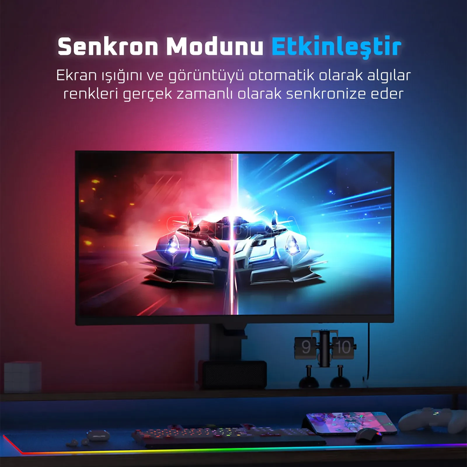 ARGB Bilgisayar Senkron Ambilight Aydınlatması ( 3 Boy Seçeneği ) - Görsel 2
