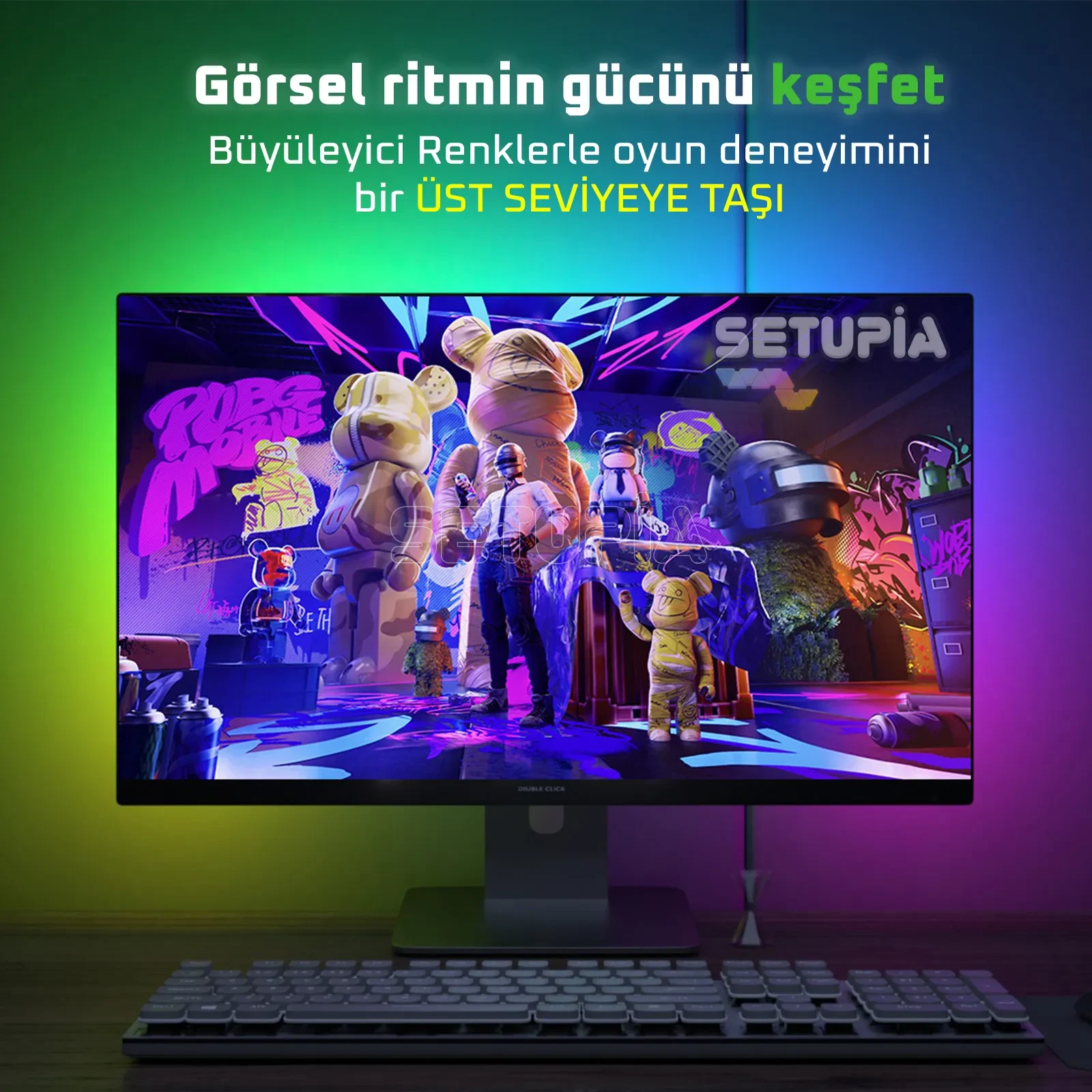 ARGB Bilgisayar Senkron Ambilight Aydınlatması ( 3 Boy Seçeneği ) - Görsel 3