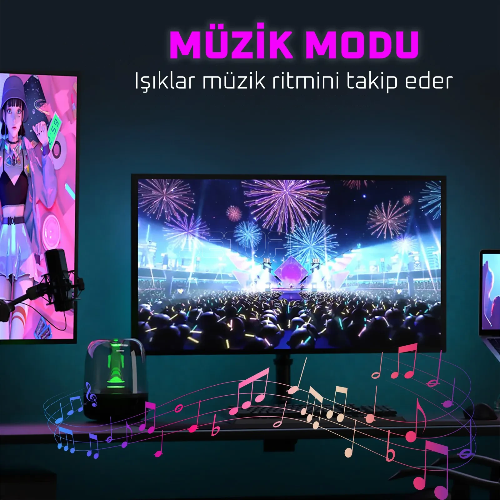 ARGB Bilgisayar Senkron Ambilight Aydınlatması ( 3 Boy Seçeneği ) - Görsel 4
