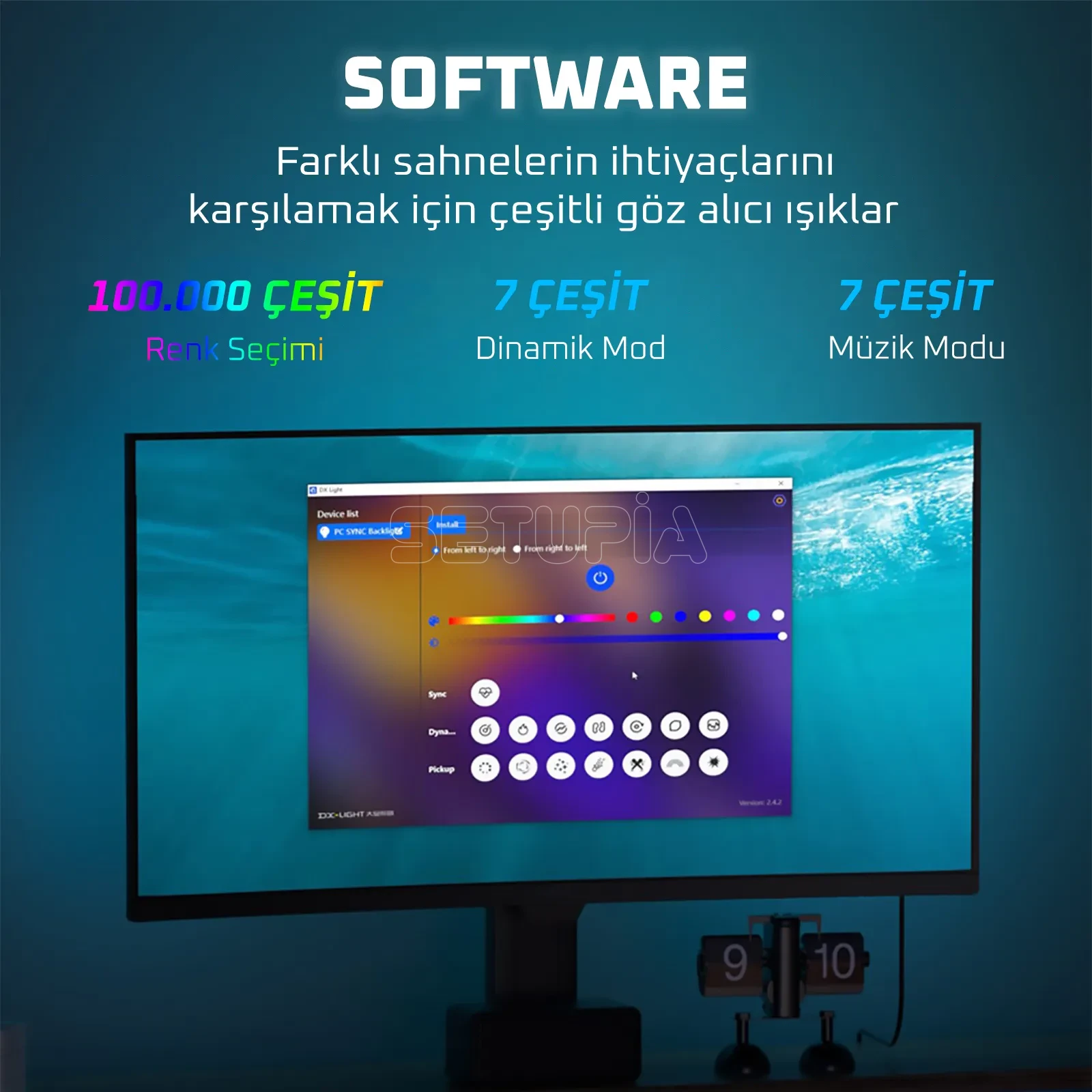 ARGB Bilgisayar Senkron Ambilight Aydınlatması ( 3 Boy Seçeneği ) - Görsel 6