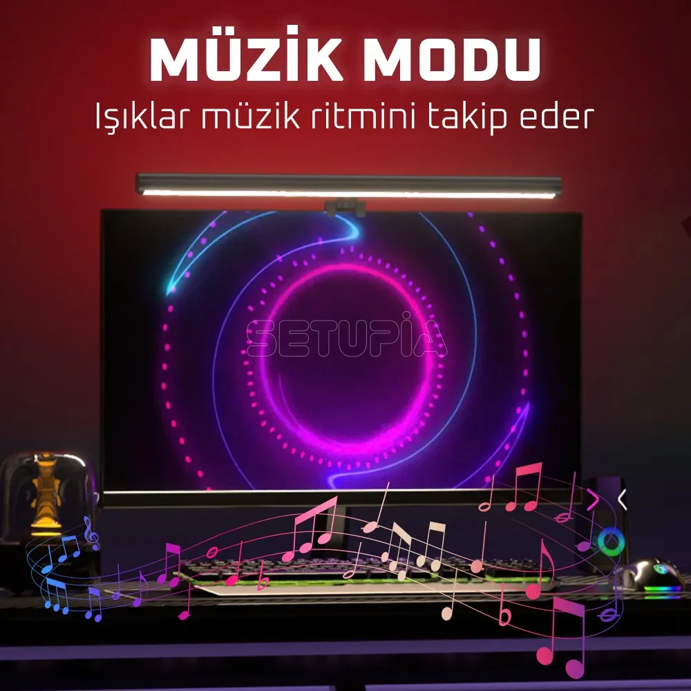 RGB Bilgisayar Senkron Monitör Işık Çubuğu, Uygulama Kontrollü (40 CM) - Görsel 2