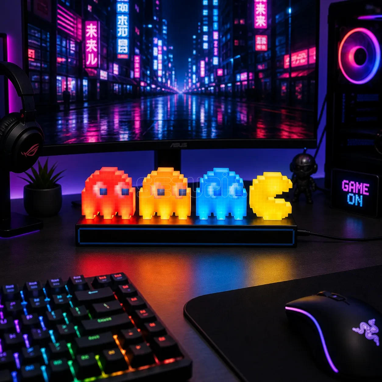 Pac-Man Ghost Edition RGB Dekoratif Işık Lambası - Görsel 3