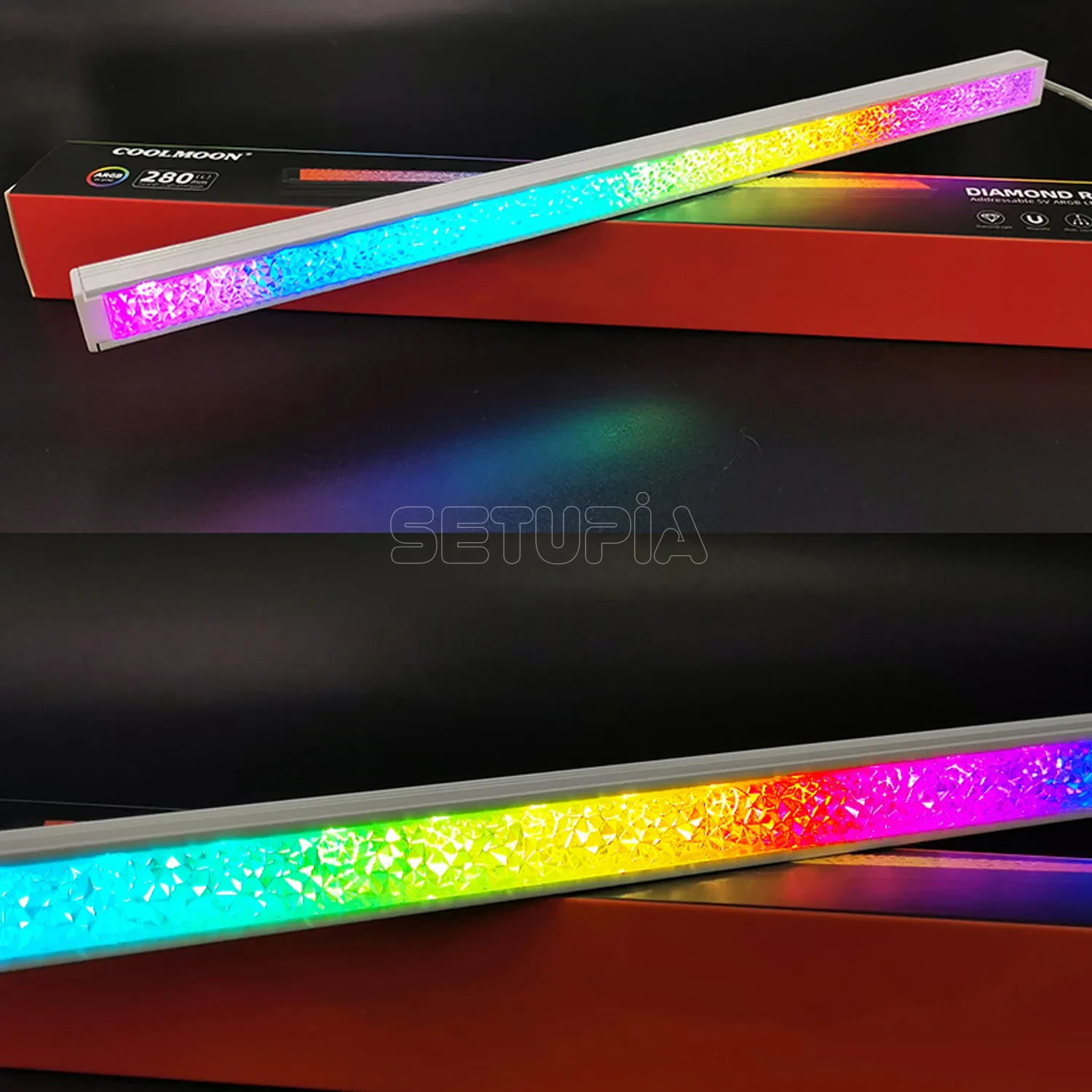ARGB Senkronize Bilgisayar Kasa İçi Dekoratif Elmas Kristal Işık Şeridi ( 30 CM ) - Görsel 4