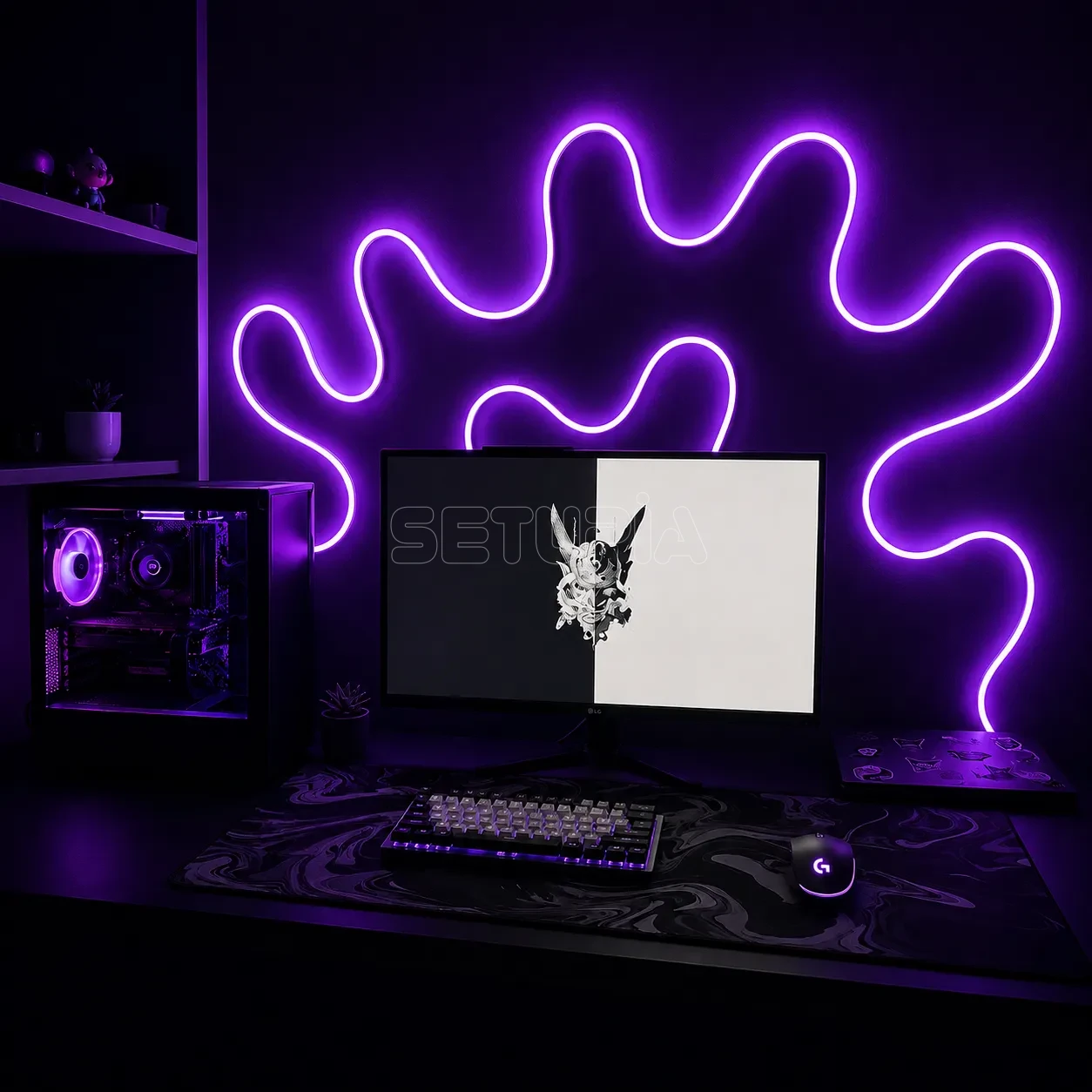 RGB Gerçek Akıllı Neon LED Şerit Kumandalı, Müzik Senkronlu Duvar Aydınlatması ( 5 Metre )