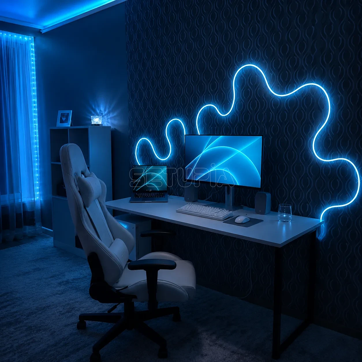 RGB Gerçek Akıllı Neon LED Şerit Kumandalı, Müzik Senkronlu Duvar Aydınlatması ( 5 Metre ) - Görsel 2