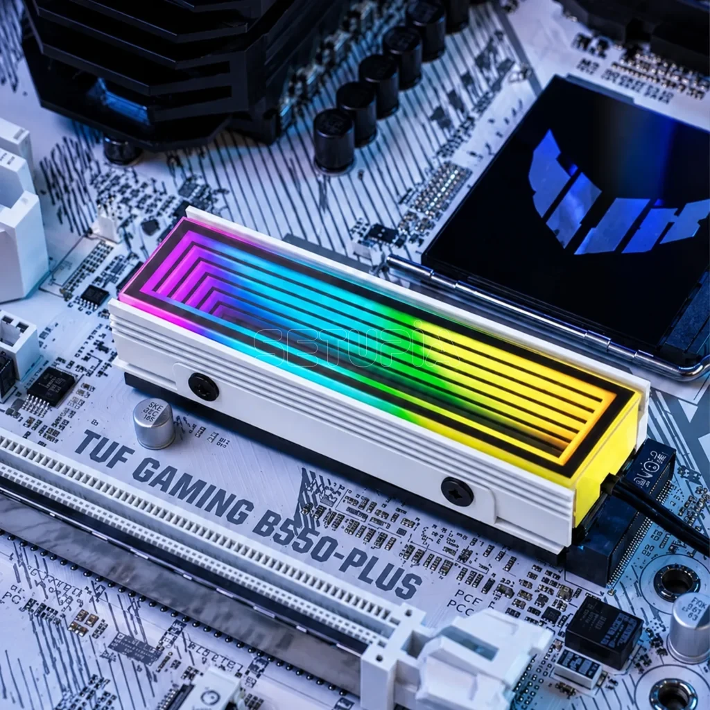 ARGB Senkronize M.2 NVMe SSD Soğutucu – Beyaz Renk