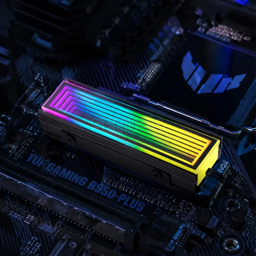 ARGB Senkronize M.2 NVMe SSD Soğutucu – Siyah Renk