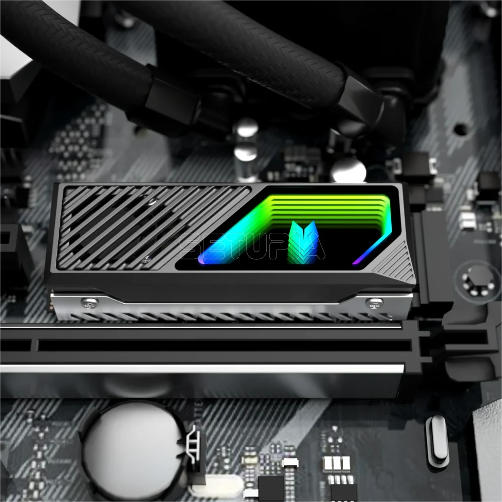 ARGB Senkron Işıklı M.2 NVMe SSD Soğutucu – Siyah Renk Özel Seri