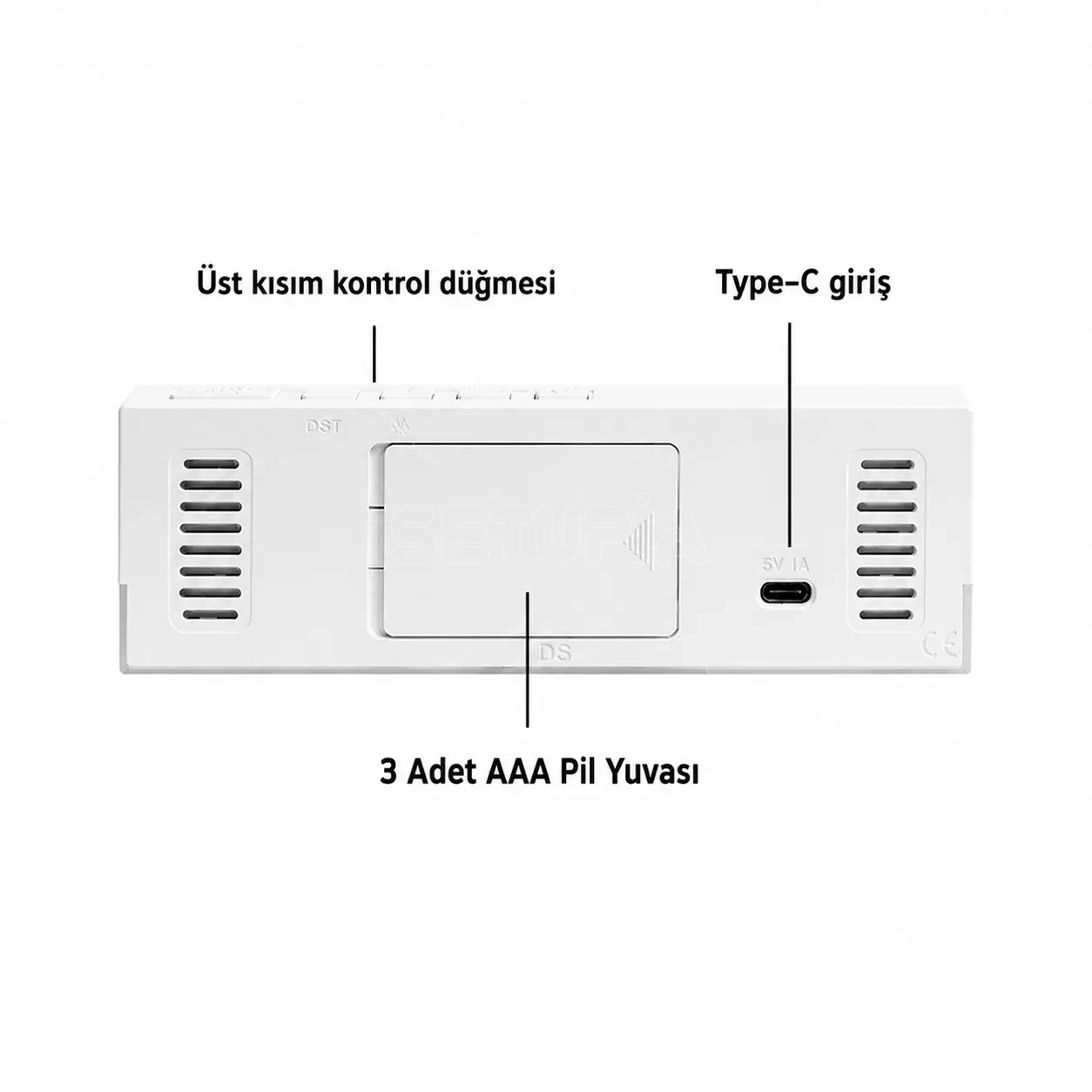 Akıllı LED Dijital Çift Alarmlı Saat Ayarlanabilir Parlaklık & Gece Işığı ( Pembe ) - Görsel 3