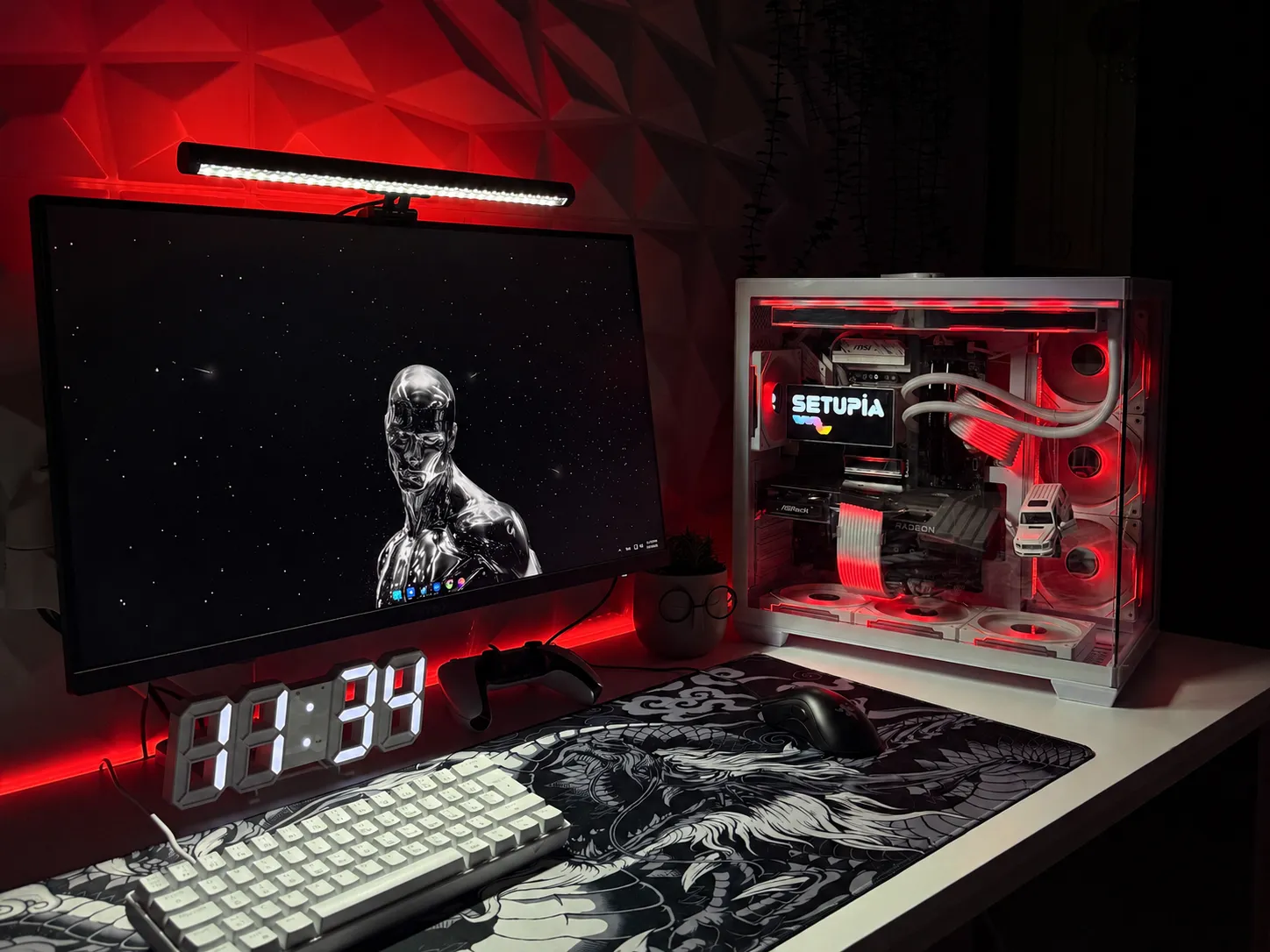 Setupia sonra RGB aydınlatmalı setup görünümü